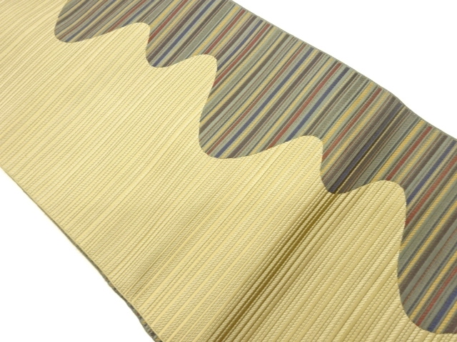 JAPANESE NAGOYA OBI / WOVEN STRIPE & WAVY STRIPE